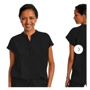 Women's Journey Mandarin Collar
Scrub Top (Black 2X)